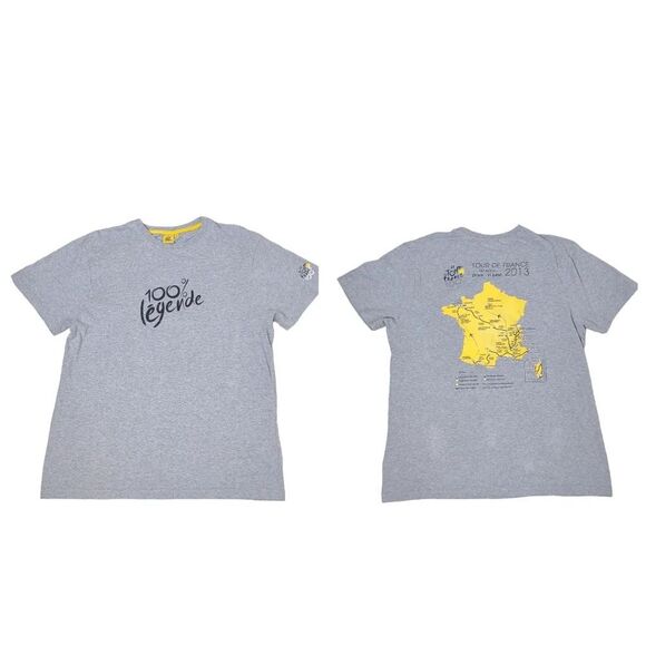 Paris Tour De France 2013 Race Map Gray and YellowShort Sleeve Tshirt si… - Picture 2 of 16